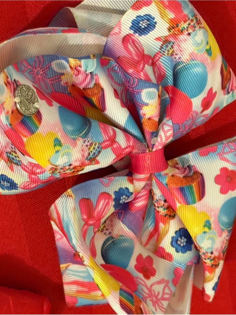 Kids Rainbow Star Hair Bow - Black Multicolor